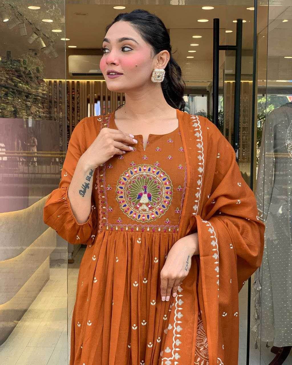 Cotton Casual Embroidered Kurti - MYLUXURY LANE ENTERPRISE